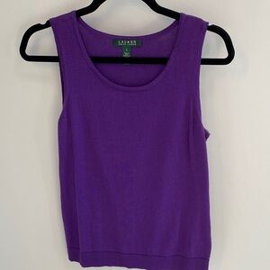 Ralph Lauren Vibrant Purple 100% Cotton Lightweight Sweater